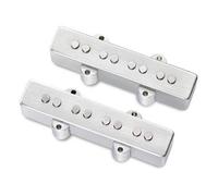 MEC passive J/J-Style - Set di pick-up per basso, copertura in metallo, pieces open pole, 4 corde, cromato spazzolato