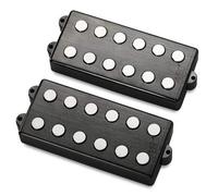 MEC Passive MM-Style - Set di 6 plettri per basso, copertura in metallo, colore: nero spazzolato cromato