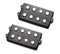 MEC Passive MM-Style - Set di pick-up per basso, copertura in metallo, 4 corde, colore: nero spazzolato cromato