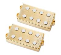MEC Passive MM-Style - Set di pick-up per basso, copertura in metallo, 4 corde, colore: oro spazzolato