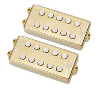 MEC Passive MM-Style - Set di pick-up per basso, copertura in metallo, 5 corde, colore: Oro spazzolato