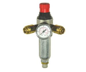 Mecafer 152172 - Riduttore di pressione, filtro, 2 rubinetti, 1/4 m