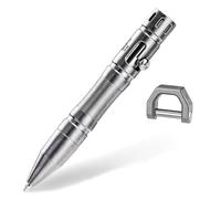 MecArmy Mini penna tattica TPX8 con meccanismo a bullone Penna portachiavi tattica in titanio/ottone con portachiavi 1 D (Titanio)