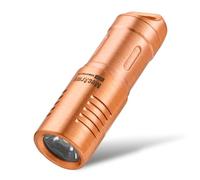 MecArmy X3S Mini torcia portatile EDC con ricarica micro USB, torcia portatile ricaricabile per tutti i giorni con portachiavi, 130 lumen, lampada impermeabile per esterni (rame)