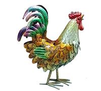 MECC Metallo Rooster Decor, Metallo Animal Yard Art Lawn Ornament Figures Artwork per Outdoor, Patio, cortile e Decorazione Domestica Della Cucina (golden)