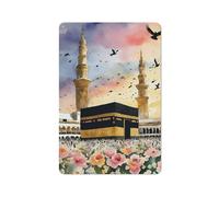 Mecca Art Poster Kaaba Architettura Haram Moschea Kaaba Masjed Arabia Saudita Stampa musulmana islamica Regali Musulmani Tela Arte da parete Decorazione da parete Arte Metallo Tin Poster Modern Bar