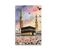 Mecca Art Poster Kaaba Architettura Moschea Haram Kaaba Masjed Arabia Saudita Stampa Musulmana Regali Islamici Musulmani Tela Wall Art per la decorazione della stanza Poster Pittura decorativa Poster