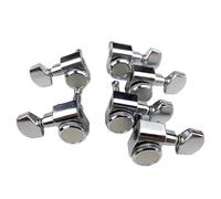 Meccaniche Per Chitarra 1 Set 6 Meccaniche Per Chitarra Elettrica In Linea Senza Bloccaggio A Vite Accordatori Con Picchetti Accordatura Corda(Silver 4R2L)