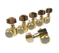 Meccaniche Per Chitarra 1 Set 6 Meccaniche Per Chitarra Elettrica In Linea Senza Bloccaggio A Vite Accordatori Con Picchetti Accordatura Corda(Gold 6L left)