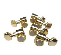 Meccaniche Per Chitarra 1 Set 6 Meccaniche Per Chitarra Elettrica In Linea Senza Bloccaggio A Vite Accordatori Con Picchetti Accordatura Corda(Gold 4R2L)