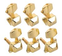 Meccaniche per Chitarra 3l3r 6 Pezzi Semicluse Oro Metallo | Folk e Classica, Montaggio Semplice, Resistenza alla Ruggine, Protezione Dalla Polvere