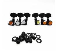 Meccaniche Per Chitarra 6 Pezzi Di Piroli Di Accordatura Completamente Chiusi Con Bloccaggio 3L3R 41 Pollici Per Chitarra Folk Con Testa Quadrata Grande(Black)