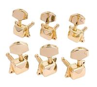 Meccaniche Per Chitarra Meccaniche Semichiuse 3R3L Con Rapporto 15:1 Meccaniche Chiavi Di Accordatura E Grande Bottone Esagonale(Gold)