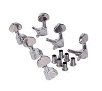 Meccaniche Per Chitarra Pioli Per Chitarra Acustica Ukulele Manopole Semicircolari Sigillate Stabili(Silver)