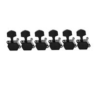 Meccaniche Per Chitarra Set Di 6 Accordatori Semi Chiusi Per Chitarra Elettrica In Linea Teste Macchine Piroli E Chiavi(Black)