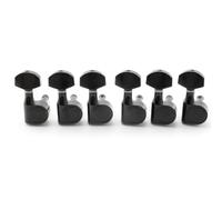 Meccaniche Pro 6 in linea con rapporto 15:1, 1 pin, completamente sigillate, meccaniche, piroli, chiavi for chitarra elettrica SQ, ST e Tele(Zwart)