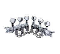 Meccanico accordatore 6 Pezzi Blocco Guitar Tuner Tuner 1:18 Rapporto Trasparente Resistente All'usura Con Viti Di Montaggio Per La Sostituzione (Color : Silver 3L3R)