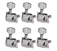 Meccanico accordatore 6 Pezzi Chitarra String Tuning Pegs Semi-chiuso Macchina Di Tuning Macchina Per La Macchina Sintonizzatori Per Chitarra Elettrica Chitarra Acustica (Color : Silver 6R)