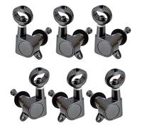 Meccanico accordatore 6x Castello a macchina completamente chiusa Tuner Hollow Maniglia 3L3R per chitarra acustica (Color : Black)