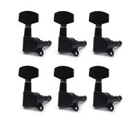 Meccanico accordatore Big Square Sigillato Guitar Tuning Pegs Keys Sintonizzatori Machine Teste Per Chitarra Elettrica Nero/Gold/Chrome (Color : Black 6R)