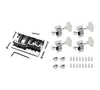 Meccanico accordatore Piroli Per Accordatura Per Chitarra 4 Pezzi Piroli Per Accordatore Per Basso Elettrico Con Ponte Per Basso A Coda Di Rondine A 4 Corde Cromato