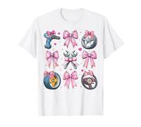 Meccanico Auto Ruote Chiave Ragazza Coquette Bow Rosa Mamma Maglietta