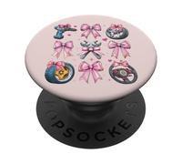 Meccanico Auto Ruote Chiave Ragazza Coquette Bow Rosa Mamma PopSockets PopGrip Adesivo