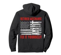 Meccanico in Pensione 2025 Fix It Yourself USA Bandiera Americana Felpa con Cappuccio