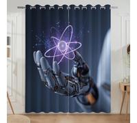 Meccanico Palmo Atomo Tecnologia Futuro Oscuranti con Anelli con Ganci Fettuccia Ideale per Camera da Letto e Soggiorno 2 Pezzi 132L x 245A cm