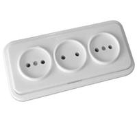 Meccanismi elettrici - Serie Kristal - 20-223-05-2 BASE SUPERFICIE S/TTL TRIPLE BIANCO K