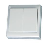 Meccanismi elettrici - Serie LG-80 Focus - 0200496 DOPPIO COMMUTATORE SUPERFICIE BIANCO