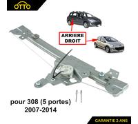 Meccanismo Alzacristalli Posteriore Destra per Peugeot 308 i De 2007 Per 2014