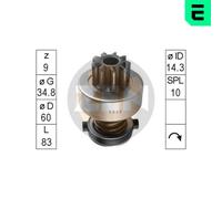 MECCANISMO UNIDIREZIONALE MOTORINO D'AVVIAMENTO ERA ZN1038 PER IVECO MK