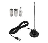 MECCANIXITY 1 set di base magnetica per antenna radio FM, 75 Ohm, antenna digitale per interni, cavo coassiale da 3 m, connettore maschio tipo F, con 3 connettori per ricevitore stereo domestico