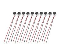 MECCANIXITY 10 microfoni electret a condensatore, mini condensatore a elettrete con diametro di 6 mm, con cavi da 40 mm, 60 dB, per audio, colore nero