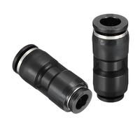 MECCANIXITY 2 raccordi a pressione per collegare tubi di riduzione da 3/8 "OD x 5/16" tubo OD dritto pneumatico rapido connettore per tubo di linea del tubo flessibile dell'aria, olio dell'acqua, nero