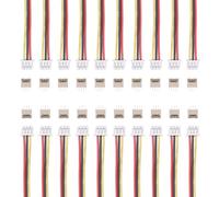 MECCANIXITY 20 pezzi MX 1,25 mm 3 pin singola testa maschio connettore | con 28 AWG 50mm Cavo Filo e Connettore Femmina Scheda Madre per Altoparlanti, Strisce di Luce LED, Piccoli Elettrodomestici