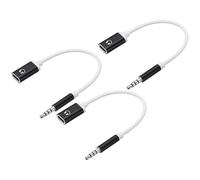 MECCANIXITY 3 cavi audio TRS da 3,5 mm maschio a tipo C femmina, adattatore convertitore per auricolari, adattatore da USB a jack per cuffie, per lettori MP3, lettori CD, laptop, smartphone, nero