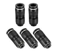 MECCANIXITY 5 raccordi a pressione per collegare tubi di riduzione da 5/16 "OD x 5/16" tubo OD dritto pneumatico rapido connettore per tubo di linea del tubo dell'aria di acqua, olio, gas, nero, 5