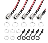 MECCANIXITY 5pcs DC-099 DC Power Jack Cable Socket, 30V 5A 5.5x2.1mm 2Pin Connettore di Montaggio a Pannello Presa con Dado Rondella Cappuccio Impermeabile Fili Pre-saldati per dispositivi elettronici