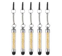 MECCANIXITY 5pcs penna stilo per touch screen mini cristallo diamante penne capacitive per universale tutti i dispositivi touchscreen, giallo