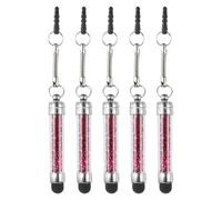 MECCANIXITY 5pcs penna stilo per touch screen mini cristallo diamante penne capacitivo per universale tutti i dispositivi touchscreen, rosa rosso