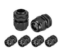 MECCANIXITY 6 pressacavi M25, 3 fori, in nylon impermeabile IP68, connettore per cavo di scarico della tensione, connettore regolabile per cavi di diametro 4-5 mm, nero