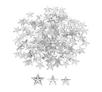 MECCANIXITY 850 strass a forma di stella, in acrilico, 10/12/14 mm, con retro piatto, in plastica, mini strass per fai da te, perline, gioielli, pittura del viso, costumi, colore: bianco