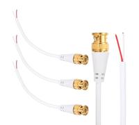 MECCANIXITY Cavo di prolunga coassiale BNC Pigtail da 0,6 m maschio a estremità nuda per telecamere DVR CCTV sistema di sicurezza monitor video (bianco, 3 pezzi)