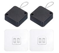 MECCANIXITY Chiudiporta automatico senza punzonatura, con sensore automatico, in ABS, con filo di acciaio, per porte familiari, armadi, finestre, 400 g, nero, set da 2