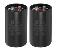MECCANIXITY Condensatore CD60 540-648 UF/Mfd, 125 VAC CD60 Condensatore di avviamento del motore del ventilatore elettrico per pompa da pozzo di avviamento (nero, confezione da 2)