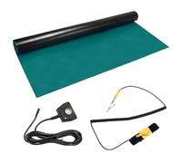 MECCANIXITY Kit di tappetini antistatici con polso ESD e filo di terra, 89 x 180 cm, in PVC ESD, per riparazioni elettroniche, computer, telefono, aggiornamento edificio PC, verde