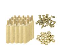 MECCANIXITY M2.5 maschio in ottone esagonale distanziatori viti dadi, 20 set esagonale colonna vite dado assortimento kit M2.5 * 21+6 distanziatori filettati per Raspberry Pi PCB scheda madre fai da
