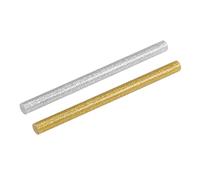 MECCANIXITY Mini pistola colla a caldo, 32 pezzi 10,2 x 0,7 cm, glitter argento/oro per fai da te